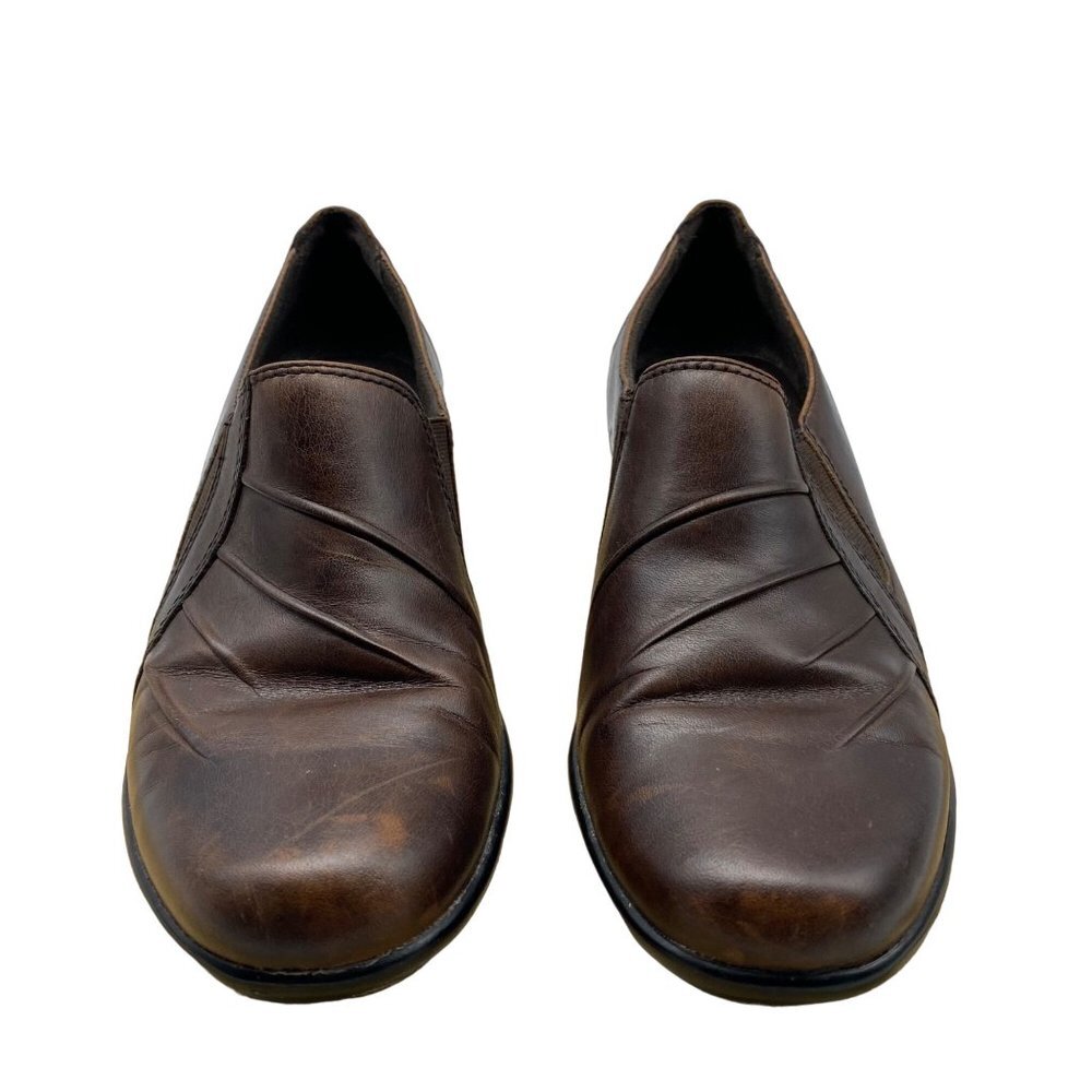 Clarks Shootie Ankle Shoes Women Size 7‎ Slip On Brown Leather 2" Heel - Picture 3 of 8